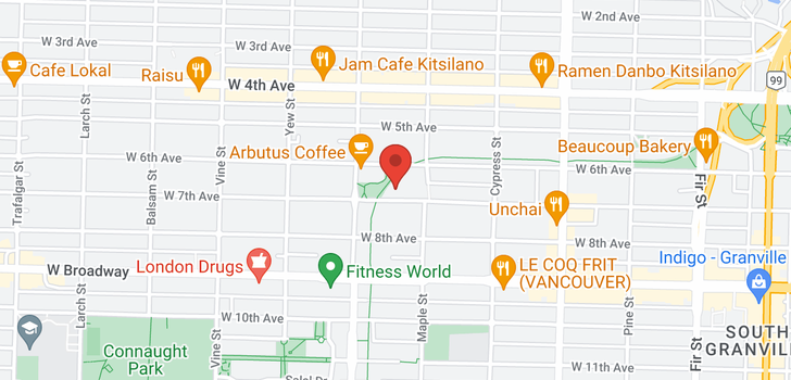 map of 206 2033 W 7TH AVENUE